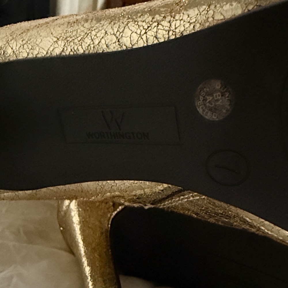 Worthington Metallic Gold Women's Knee-High 3” High-Heeled Boots - Picture 4 of 6